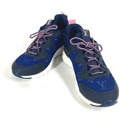 Sneakers con Logo Monogram Louis Vuitton Rosa Blu