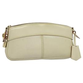 Louis Vuitton-LOUIS VUITTON Bolsa Clutch Suhari Lockit Couro Branco M95629 LV Auth 135426-Branco