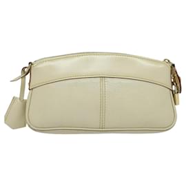Louis Vuitton-LOUIS VUITTON Bolsa Clutch Suhari Lockit Couro Branco M95629 LV Auth 135426-Branco