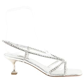 Miu Miu Silberne Lederabsätze Silber