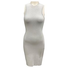 Silbernes Lurex Enges Minikleid von VB Body by Victoria Beckham Silber