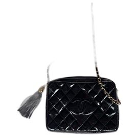 borsa a tracolla vintage Chanel logo CC Nero