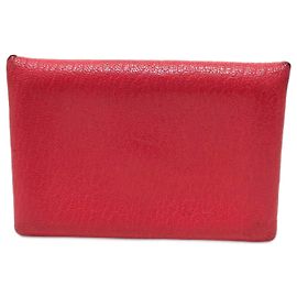 Hermès Hermes Calvi Bifold Card Case Pink