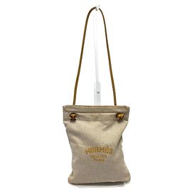 Hermès Bolsa de Ombro Hermes Aline PM Toile Chevron Marrom Bege