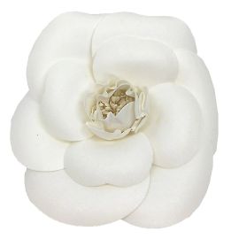 Chanel Kamelienbrosche Weiß