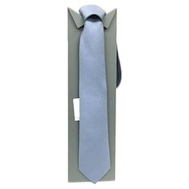 Hermès-Hermes Light Blue Silk Cravat-Light blue