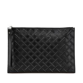 Bottega Veneta Black Leather Clutch Bag Black