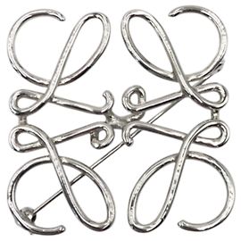 Loewe Anagram Silbermetall Brosche Silber