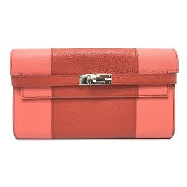 Cartera Kelly Flag Long Epsom en Rosa de Hermès Rosa