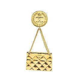 Spilla Coco Mark Matelassé Chanel 31 Rue Cambon D'oro