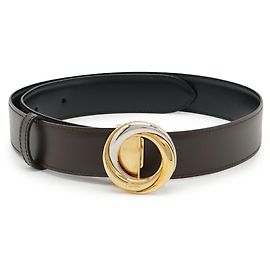Cartier Trinity Reversible Leather Belt Black Dark brown