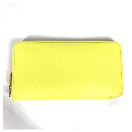 Cartera con cremallera redonda Azap Long Silk'in de Hermès Amarillo