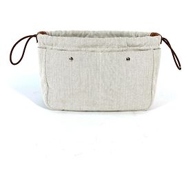Pochette Hermès Fourby 25 Bag-in-Bag Beige Marron foncé