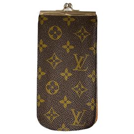 Estojo de óculos Louis Vuitton vintage Marrom Dourado