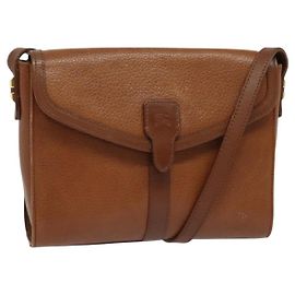 Autre Marque Burberrys Shoulder Bag Leather Brown Gold Auth ep10007 Brown Golden