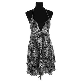 Roberto Cavalli Vestido de seda negro Negro