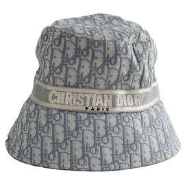 Dior Chapeau en coton gris Gris