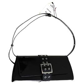 Carel Black patent leather shoulder bag Black