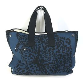 Hermès Hermes Leopard Print Shoulder Bag Black Navy blue