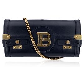 Balmain Pochette Convertibile B Buzz 23 in Pelle Nera Nero