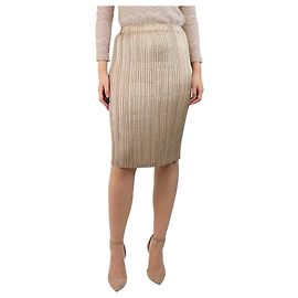 Issey Miyake Jupe midi plissée neutre - taille Autre