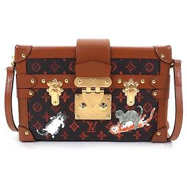 Bolsa de ombro Catgram transformada Petite Malle Louis Vuitton Marrom