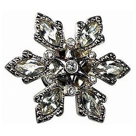 Swarovski Schneeflocken Brosche Silber