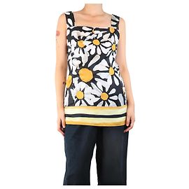 Marni Top negro con estampado de margaritas - talla UK 8 Negro