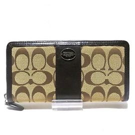 Coach Signature Long Wallet Brown