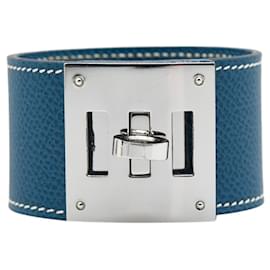 Hermès-Hermes Hermès Kelly Dog Bangle-Silvery,Blue