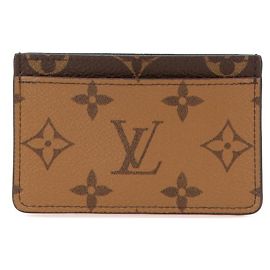 Kartenetui Monogram Reverse Louis Vuitton Braun Beige