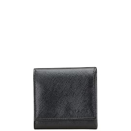 Prada-Prada Black Saffiano Leather Coin Case-Black