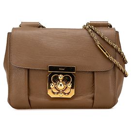 Bolsa de ombro Chloé Elsie com corrente Marrom