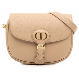 Dior Bobby Crossbody em couro de bezerro granulado médio marrom Marrom Bege
