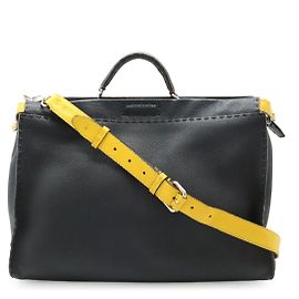 Sac à main en cuir Peekaboo de Fendi Noir