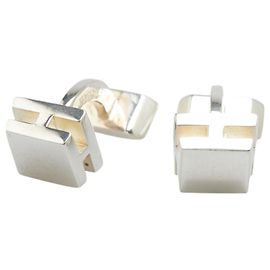 Abotoaduras quadradas em prata 925 Hermès Prata