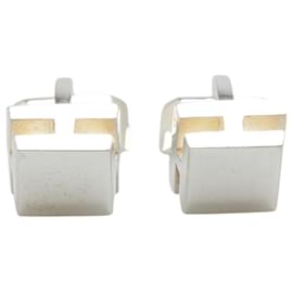 Hermès-Hermes Silver 925 Square Cufflinks-Silvery