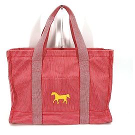 Borsa per pannolini a righe Caval Horse Cheval di Hermès Rosso