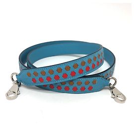 Alça de Ombro Hexagonal Traces de Cuir da Hermès Azul