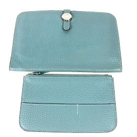 Hermès Portefeuille Long Dogon Duo GM Togo Hermes Bleu