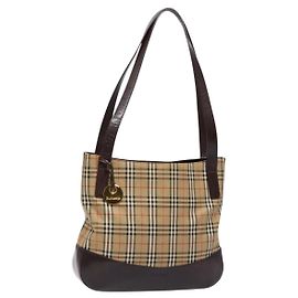 Autre Marque Borsa Tote Burberrys Nova Check in tela beige oro Auth ep9927 Beige D'oro