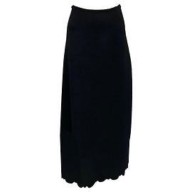 Alaïa Saia maxi de malha de lã preta com stretch Alaia Preto