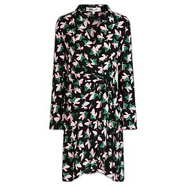 Robe portefeuille drapée à fleurs Diane von Furstenberg Noir Noir Multicolore