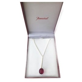 Collana Baccarat in oro giallo e cristallo rosa Rosa