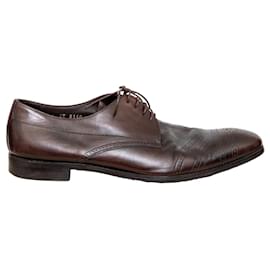 Prada-Prada Brogue Leather Shoes-Brown