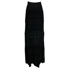 Saia Maxi de Tricô Stretch Preta Abellona Herve Leger Preto