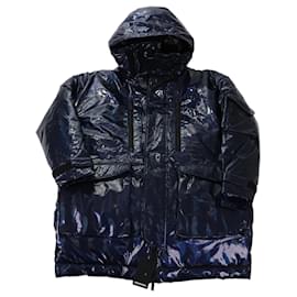 DSQUARED2 Glossy Navy Puffer Jacket, Size 48 Navy blue