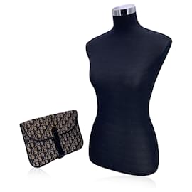 Dior-Christian Vintage Dark Blue Oblique Monogram Clutch Bag-Blue