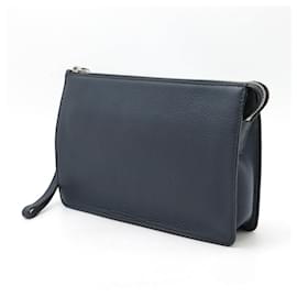 Prada-Prada Leather Clutch Bag-Blue