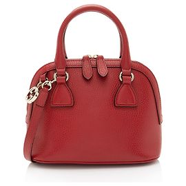 Sac à main dome petit en cuir GG Charm de Gucci Rouge